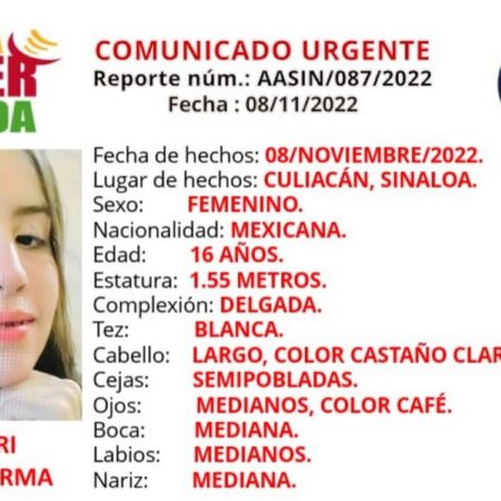 Piden ayuda para localizar a Yusmeri, joven desaparecida en Culiacán – El Sol de Sinaloa