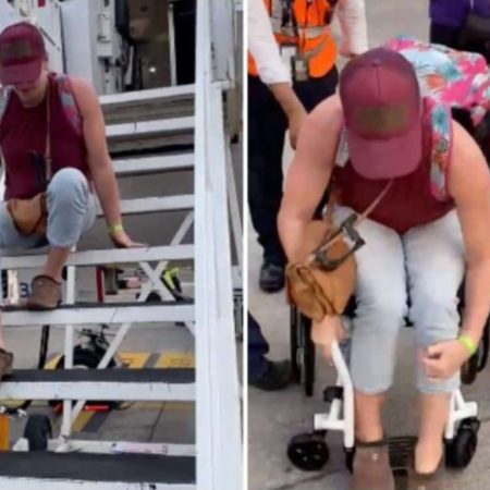 Atleta paralímpica baja de avión a “rastras” por falta de rampa (Video) – El Sol de Sinaloa